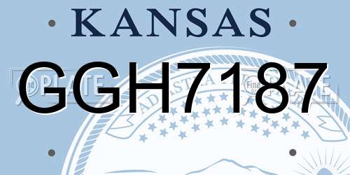 GGH7187 Kansas License Plate