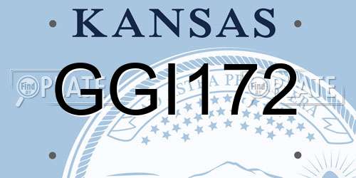 GGI172 Kansas License Plate