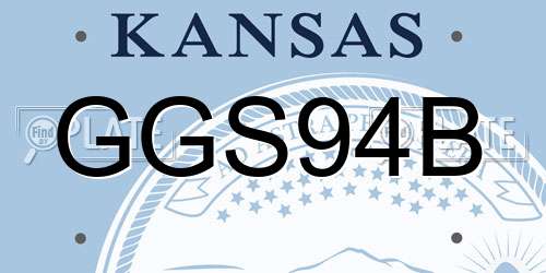 GGS94B Kansas License Plate
