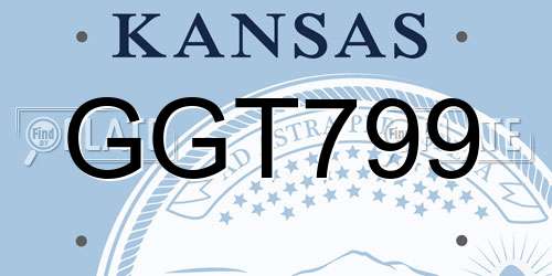 GGT799 Kansas License Plate