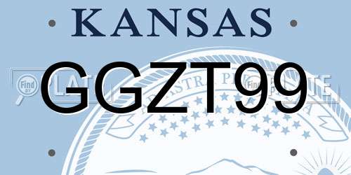 GGZT99 Kansas License Plate