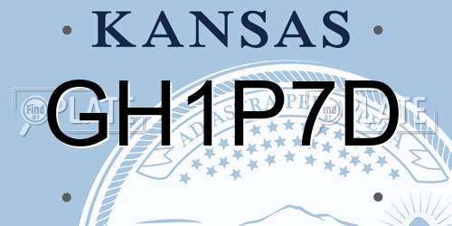GH1P7D Kansas License Plate
