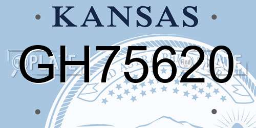 GH75620 Kansas License Plate