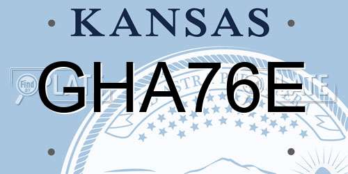 GHA76E Kansas License Plate