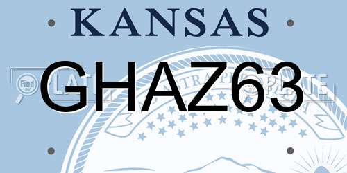 GHAZ63 Kansas License Plate