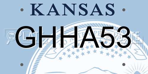 GHHA53 Kansas License Plate