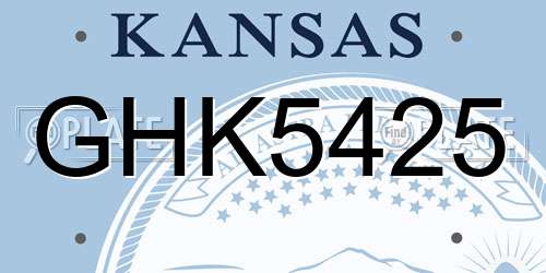 GHK5425 Kansas License Plate