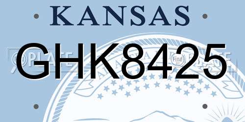 GHK8425 Kansas License Plate