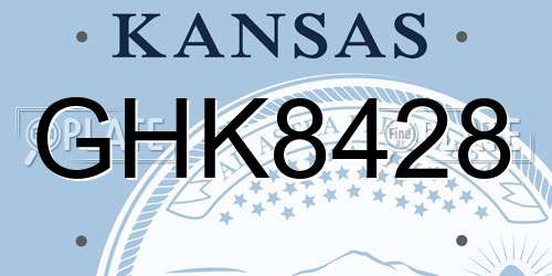 GHK8428 Kansas License Plate