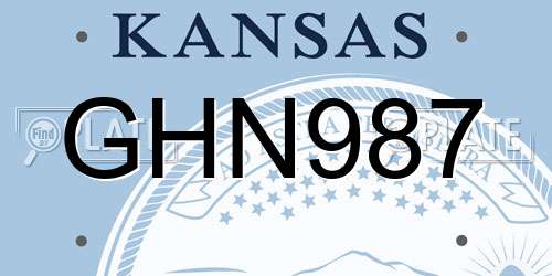 GHN987 Kansas License Plate