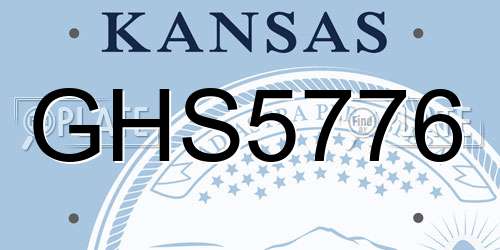 GHS5776 Kansas License Plate