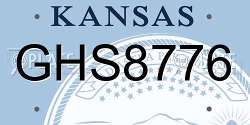 GHS8776 Kansas License Plate