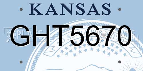 GHT5670 Kansas License Plate