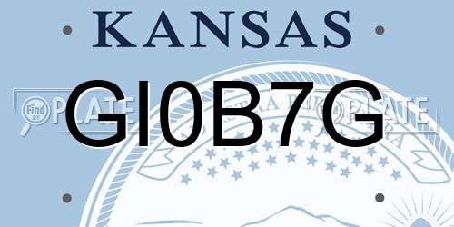 GI0B7G Kansas License Plate