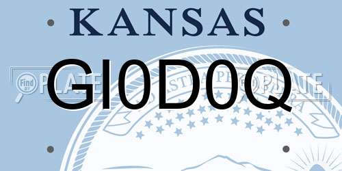 GI0D0Q Kansas License Plate