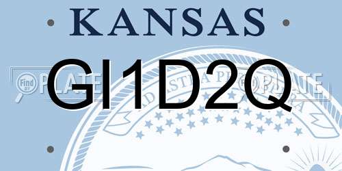 GI1D2Q Kansas License Plate