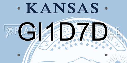 GI1D7D Kansas License Plate