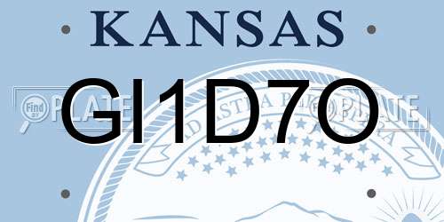 GI1D7O Kansas License Plate