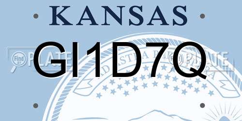 GI1D7Q Kansas License Plate