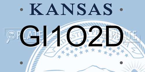 GI1O2D Kansas License Plate