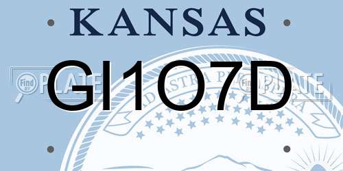 GI1O7D Kansas License Plate