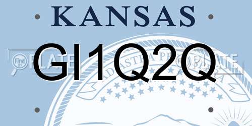 GI1Q2Q Kansas License Plate