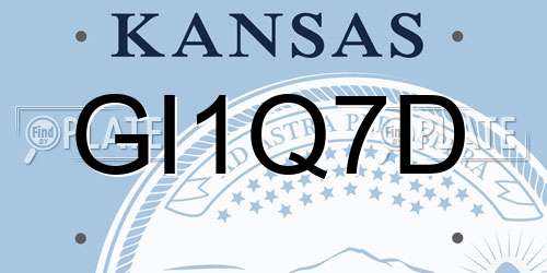 GI1Q7D Kansas License Plate