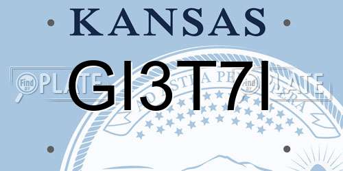 GI3T7I Kansas License Plate