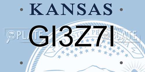 GI3Z7I Kansas License Plate