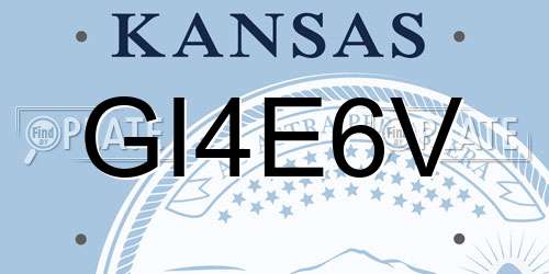GI4E6V Kansas License Plate