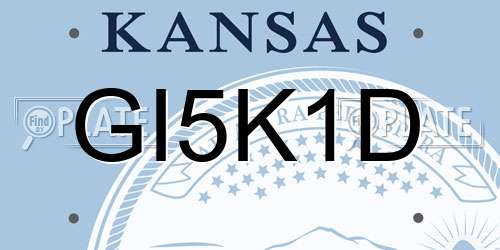 GI5K1D Kansas License Plate