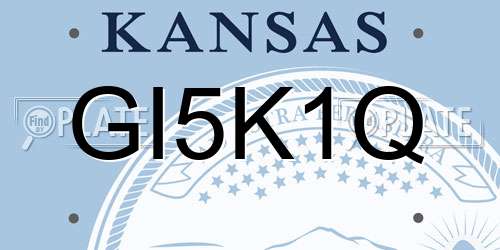 GI5K1Q Kansas License Plate