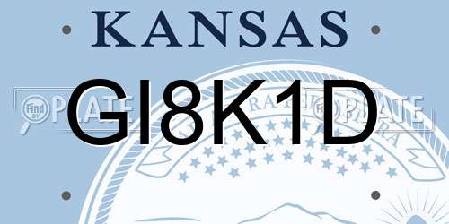 GI8K1D Kansas License Plate