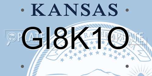 GI8K1O Kansas License Plate