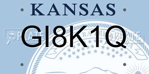 GI8K1Q Kansas License Plate