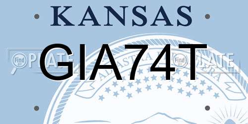 GIA74T Kansas License Plate