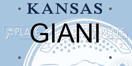 GIANI Kansas License Plate