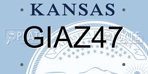 GIAZ47 Kansas License Plate