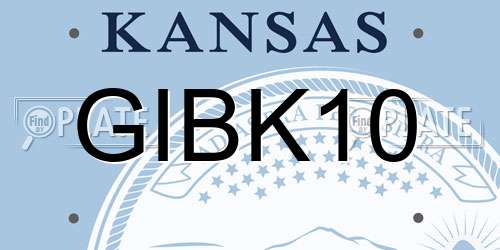 GIBK10 Kansas License Plate