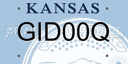 GID00Q Kansas License Plate
