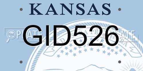GID526 Kansas License Plate
