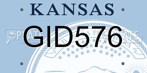 GID576 Kansas License Plate