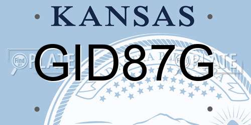 GID87G Kansas License Plate