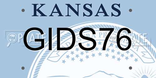 GIDS76 Kansas License Plate