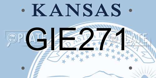 GIE271 Kansas License Plate