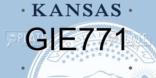 GIE771 Kansas License Plate