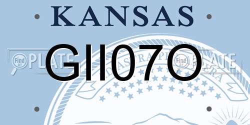 GII07O Kansas License Plate