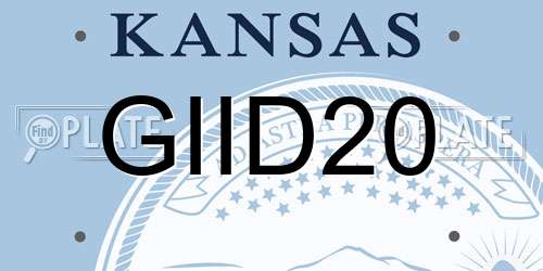 GIID20 Kansas License Plate