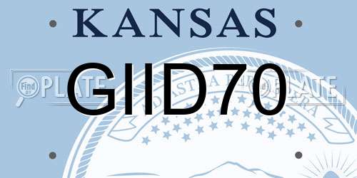GIID70 Kansas License Plate
