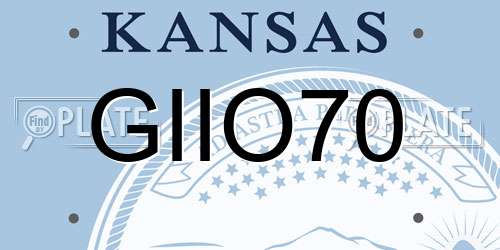 GIIO70 Kansas License Plate